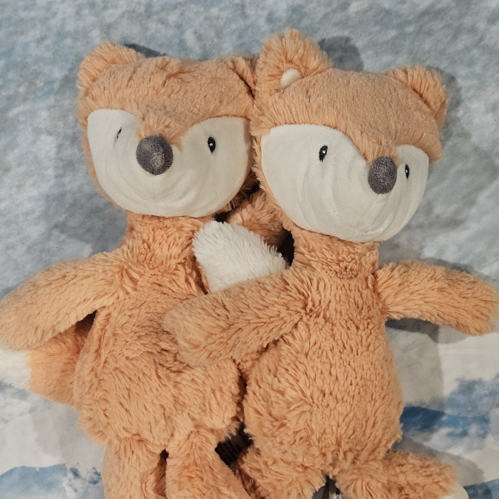 Baby Gund Toothpick Fox Plush 12" Orange Lovey Security Blanket Set of 2 Backup